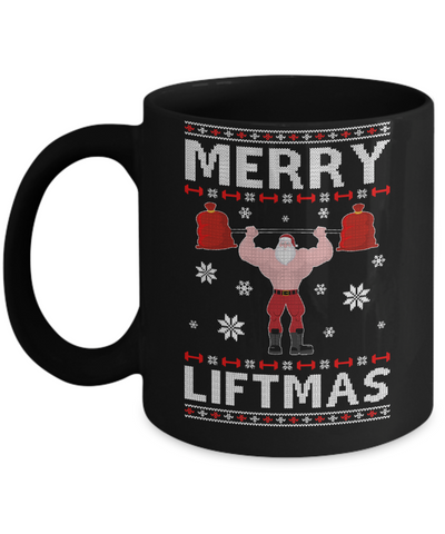 Christmas Merry Liftmas Santa Fitness Gym Ugly Sweater Mug