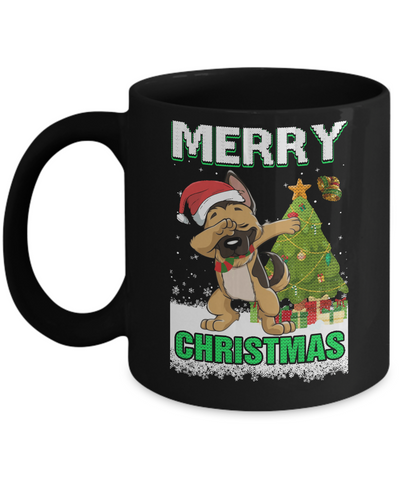 Cute German Shepherd Claus Merry Christmas Ugly Sweater Mug