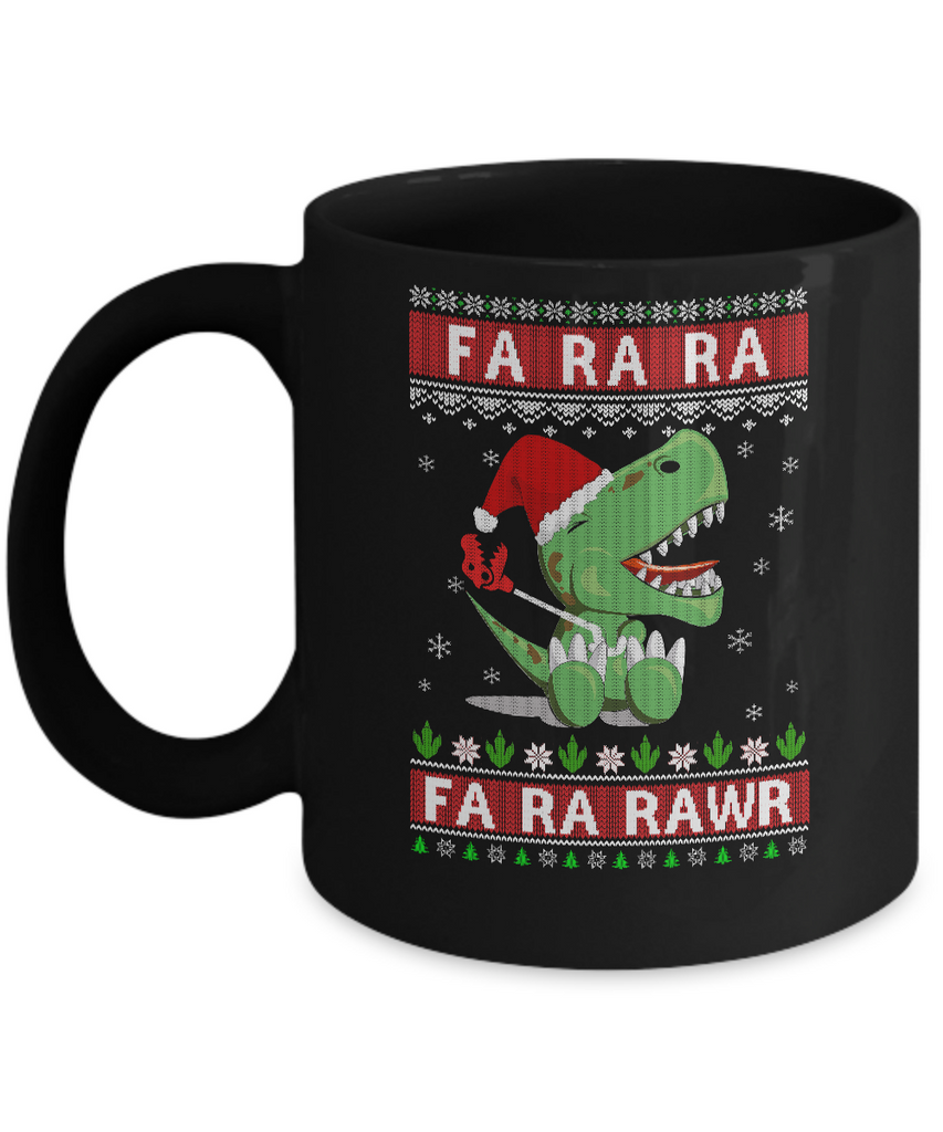 Fa La La Fa Ra Rawr T-Rex Dinosaur Ugly Christmas Sweater Mug